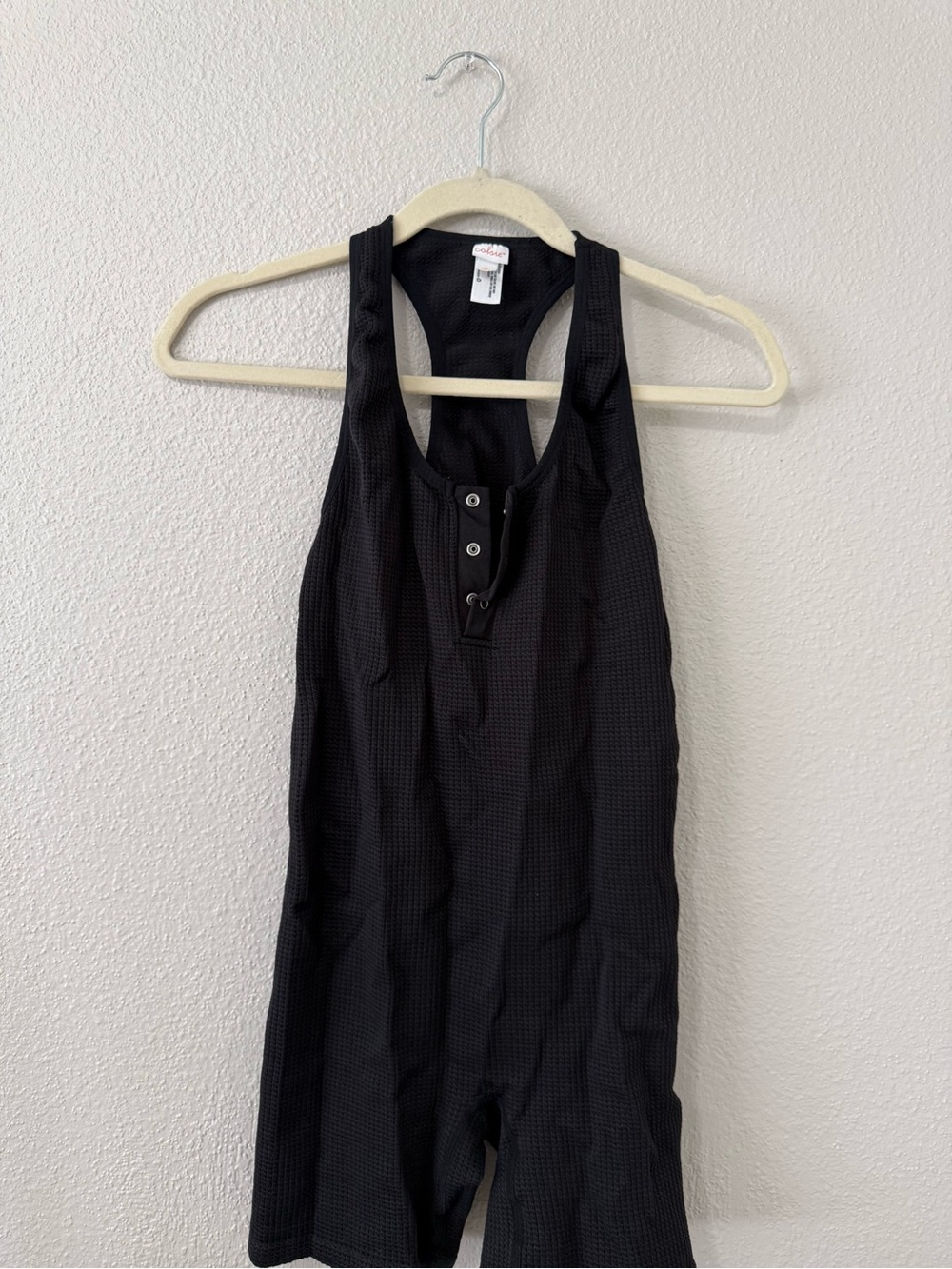 Colsie Black Textured Sleeveless Romper